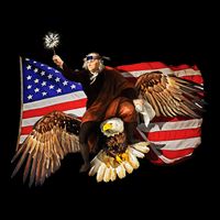 Ben Franklin Riding Eagle Funny July 4th American Flag Sustainable Bucket Hat
