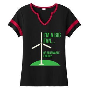 Big Fan Renewable Energy Funny Climate Change Pun Earth Day Gift Ladies Halftime Notch Neck Tee