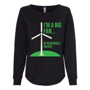 Big Fan Renewable Energy Funny Climate Change Pun Earth Day Gift Womens California Wash Sweatshirt