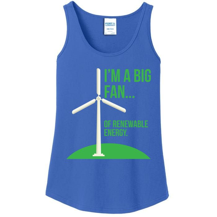 Big Fan Renewable Energy Funny Climate Change Pun Earth Day Gift Ladies Essential Tank