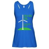 Big Fan Renewable Energy Funny Climate Change Pun Earth Day Gift Ladies Essential Flowy Tank