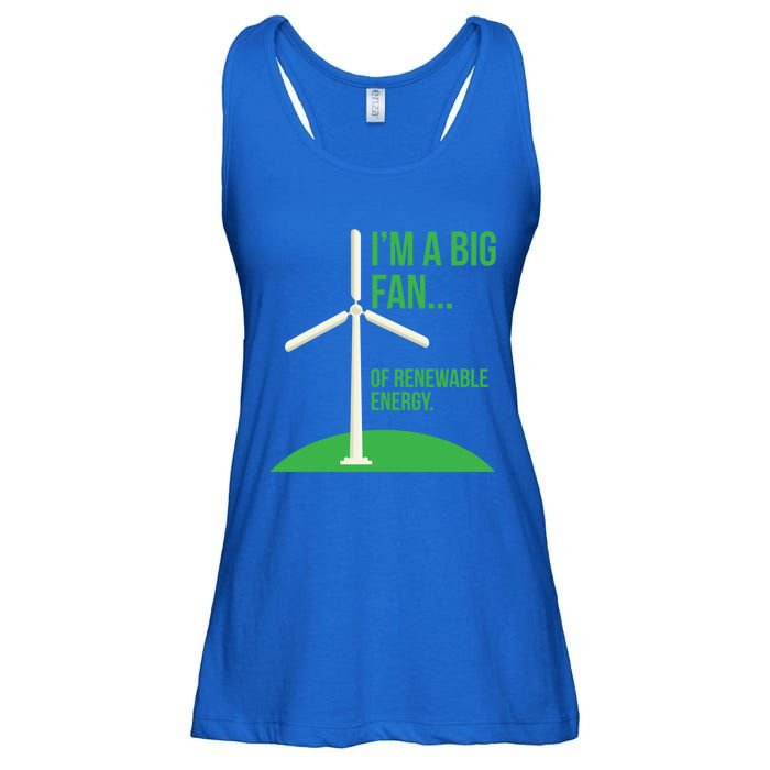 Big Fan Renewable Energy Funny Climate Change Pun Earth Day Gift Ladies Essential Flowy Tank