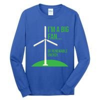 Big Fan Renewable Energy Funny Climate Change Pun Earth Day Gift Tall Long Sleeve T-Shirt