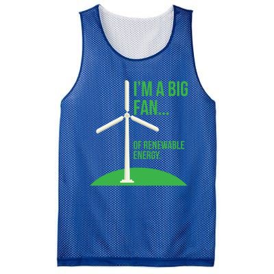 Big Fan Renewable Energy Funny Climate Change Pun Earth Day Gift Mesh Reversible Basketball Jersey Tank