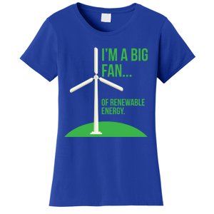 Big Fan Renewable Energy Funny Climate Change Pun Earth Day Gift Women's T-Shirt