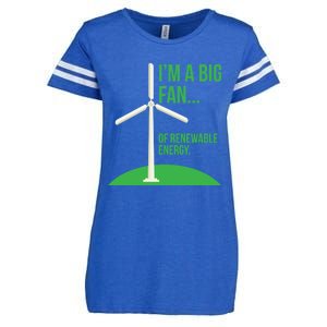 Big Fan Renewable Energy Funny Climate Change Pun Earth Day Gift Enza Ladies Jersey Football T-Shirt