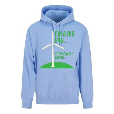 Big Fan Renewable Energy Funny Climate Change Pun Earth Day Gift Unisex Surf Hoodie