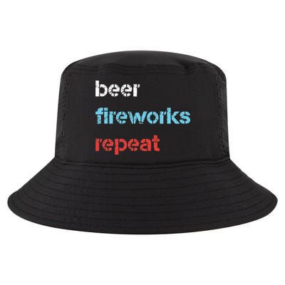 Beer Fireworks Repeat 4Th Of July Beer Drinking Cool Comfort Performance Bucket Hat
