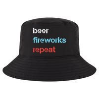 Beer Fireworks Repeat 4Th Of July Beer Drinking Cool Comfort Performance Bucket Hat