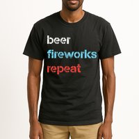 Beer Fireworks Repeat 4Th Of July Beer Drinking Tall T-Shirt