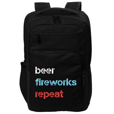 Beer Fireworks Repeat 4Th Of July Beer Drinking Impact Tech Backpack
