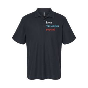 Beer Fireworks Repeat 4Th Of July Beer Drinking Softstyle Adult Sport Polo