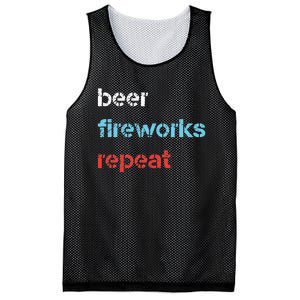 Beer Fireworks Repeat 4Th Of July Beer Drinking Mesh Reversible Basketball Jersey Tank