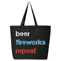 Beer Fireworks Repeat 4Th Of July Beer Drinking 25L Jumbo Tote