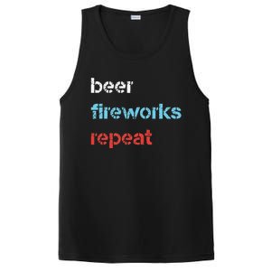 Beer Fireworks Repeat 4Th Of July Beer Drinking PosiCharge Competitor Tank