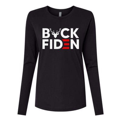 Buck Fiden Retro American Flag Buck Fiden And His Mandates Womens Cotton Relaxed Long Sleeve T-Shirt