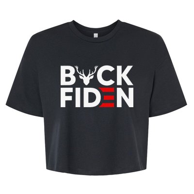 Buck Fiden Retro American Flag Buck Fiden And His Mandates Bella+Canvas Jersey Crop Tee