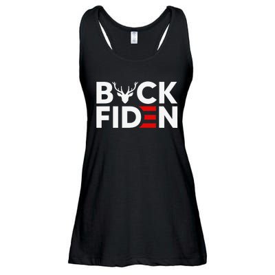 Buck Fiden Retro American Flag Buck Fiden And His Mandates Ladies Essential Flowy Tank