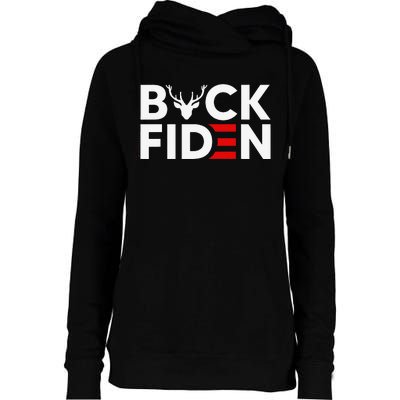 Buck Fiden Retro American Flag Buck Fiden And His Mandates Womens Funnel Neck Pullover Hood