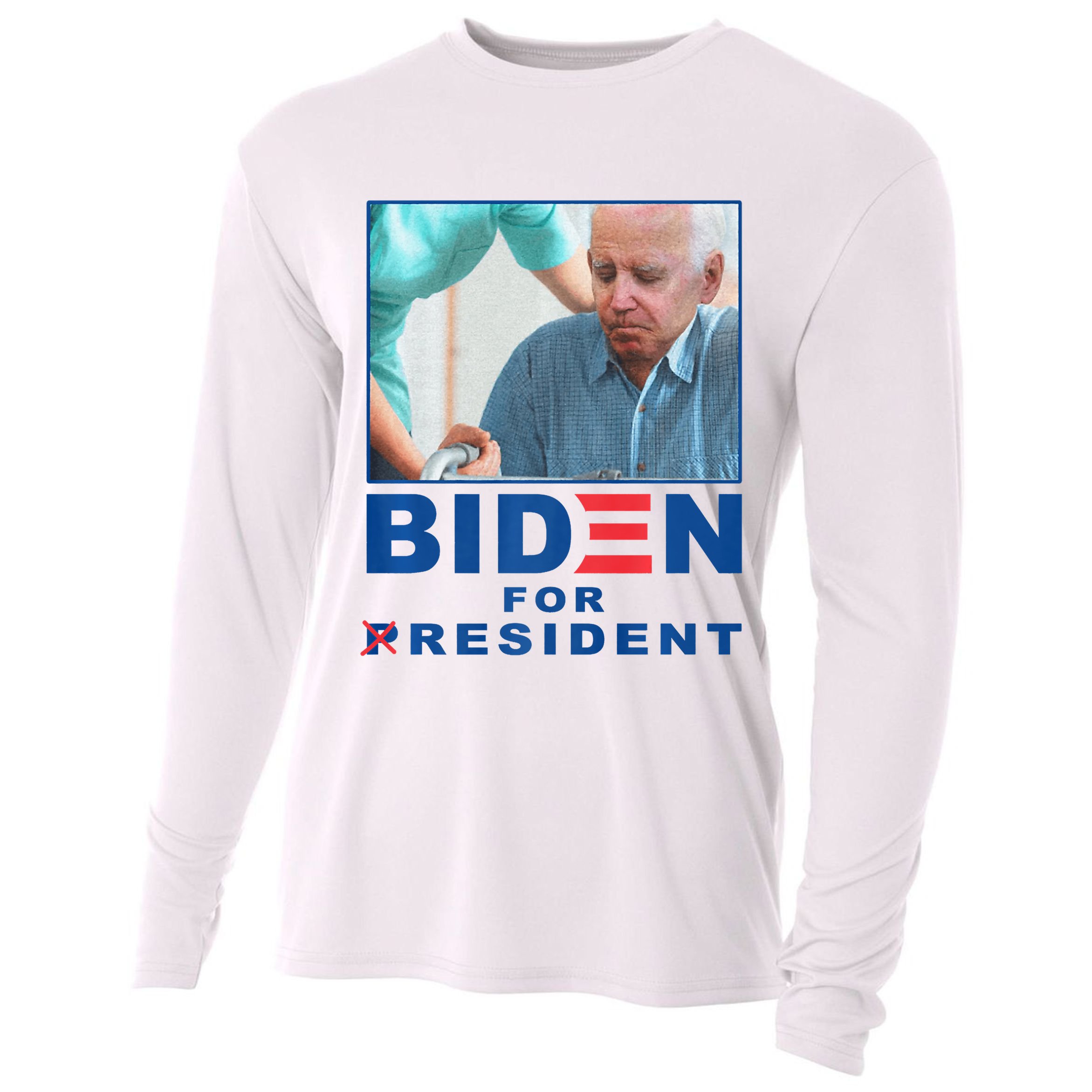 Biden For Resident Funny Biden Nursing Cooling Performance Long Sleeve Crew