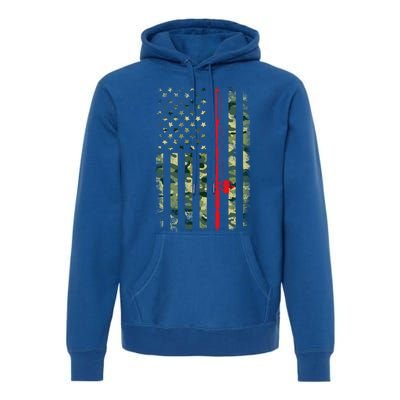 Bass Fishing Rod Camouflage American Flag Fisher Gift Funny Gift Premium Hoodie