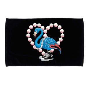 Blue Flamingo Rocks Chucks Surrounded By Pearls Microfiber Hand Towel