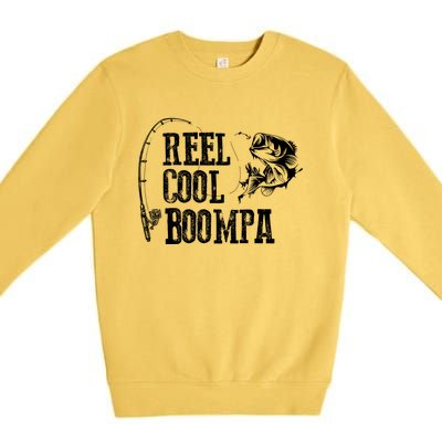 Boompa Fishing: Reel Cool Boompa Funny Gift Cool Gift Premium Crewneck Sweatshirt