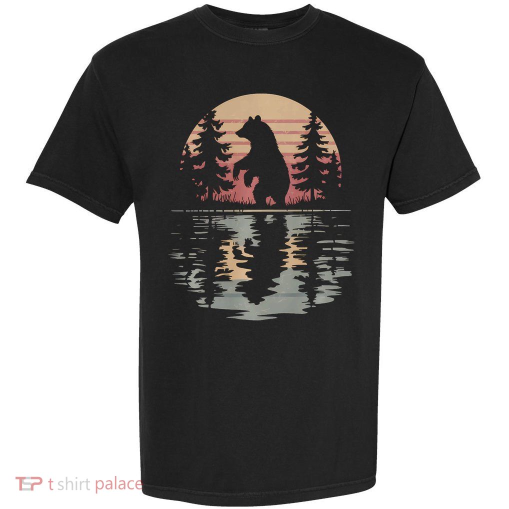 Bear Forest Reflection Nature Wildlife Art Garment-Dyed Heavyweight T-Shirt