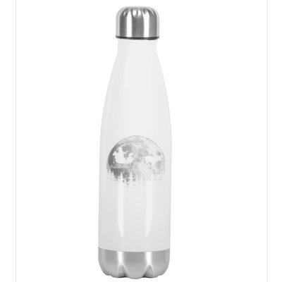 Bulldog Funny Reindeer Christmas Moon Santa Dog Gift Stainless Steel Insulated Water Bottle