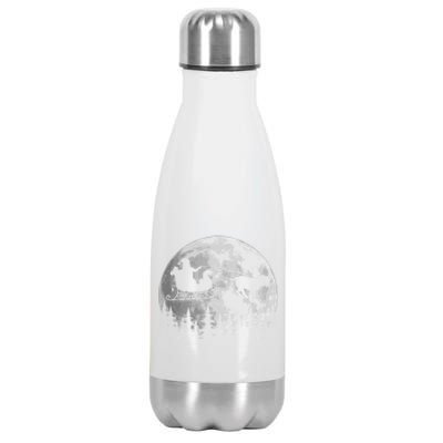 Bulldog Funny Reindeer Christmas Moon Santa Dog Gift Stainless Steel Insulated Water Bottle