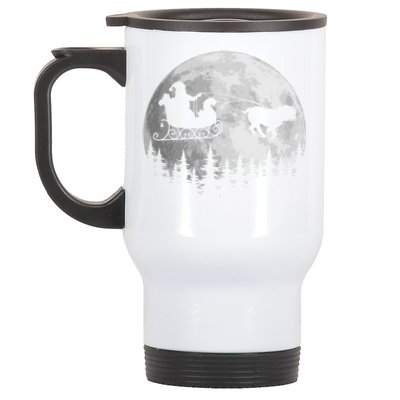 Bulldog Funny Reindeer Christmas Moon Santa Dog Gift Stainless Steel Travel Mug