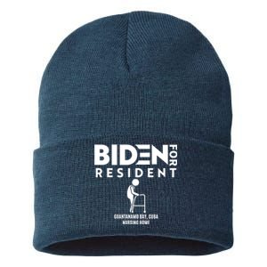 Biden For Resident At Guantanamo Bay Cuba Nursing Home Sustainable Knit Beanie