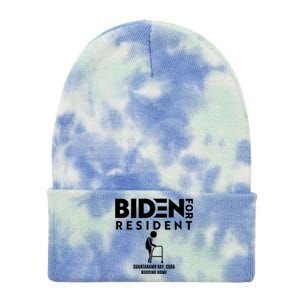 Biden For Resident At Guantanamo Bay Cuba Nursing Home Tie Dye 12in Knit Beanie