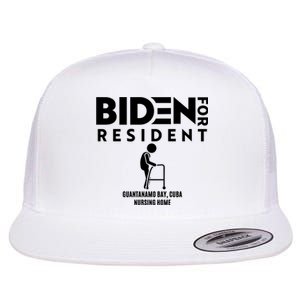 Biden For Resident At Guantanamo Bay Cuba Nursing Home Flat Bill Trucker Hat