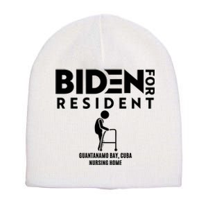 Biden For Resident At Guantanamo Bay Cuba Nursing Home Short Acrylic Beanie