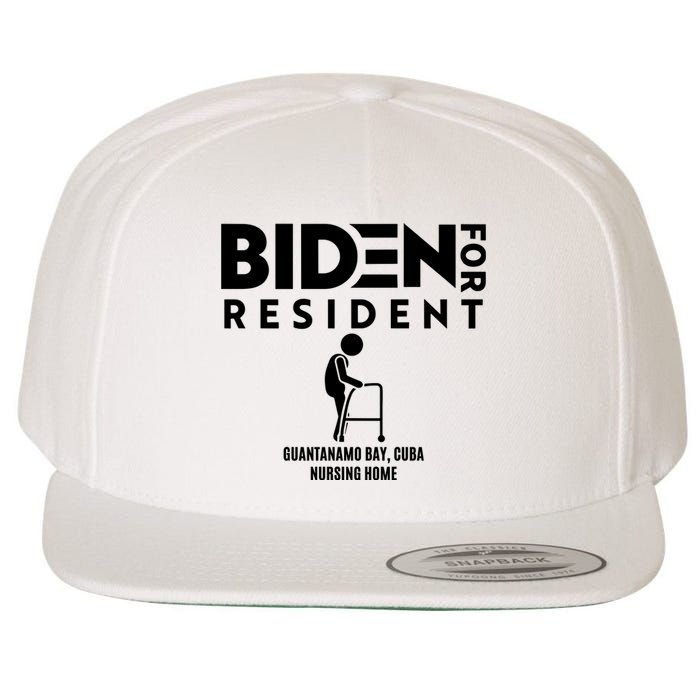 Biden For Resident At Guantanamo Bay Cuba Nursing Home Wool Snapback Cap