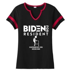 Biden For Resident At Guantanamo Bay Cuba Nursing Home Ladies Halftime Notch Neck Tee