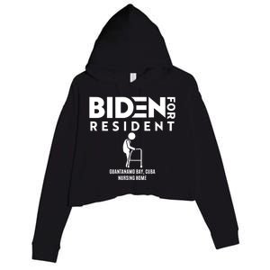 Biden For Resident At Guantanamo Bay Cuba Nursing Home Crop Fleece Hoodie