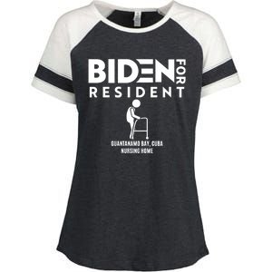 Biden For Resident At Guantanamo Bay Cuba Nursing Home Enza Ladies Jersey Colorblock Tee