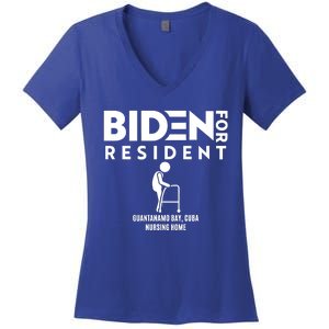 Biden For Resident At Guantanamo Bay Cuba Nursing Home Women's V-Neck T-Shirt