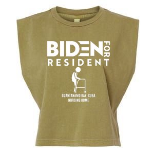 Biden For Resident At Guantanamo Bay Cuba Nursing Home Garment-Dyed Women's Muscle Tee