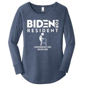 Biden For Resident At Guantanamo Bay Cuba Nursing Home Women's Perfect Tri Tunic Long Sleeve Shirt