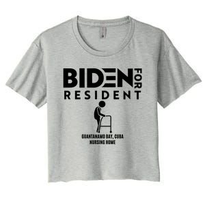 Biden For Resident At Guantanamo Bay Cuba Nursing Home Women's Crop Top Tee