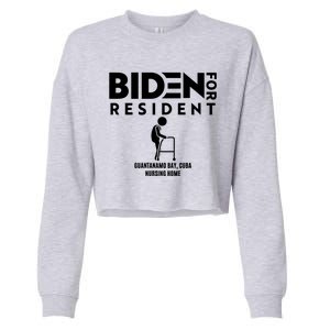 Biden For Resident At Guantanamo Bay Cuba Nursing Home Cropped Pullover Crew