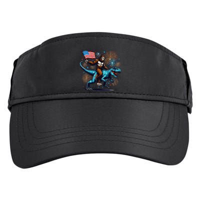Bigfoot Fireworks Riding A Trex With Usa Flag Adult Drive Performance Visor