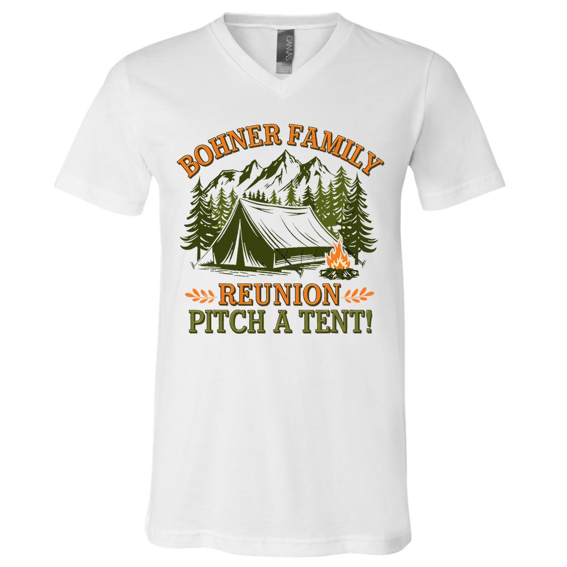 Bohner Family Reunion Pitch A Tent V-Neck T-Shirt