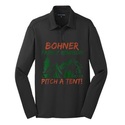 Bohner Family Reunion Pitch A Tent Raglan Gift Silk Touch Performance Long Sleeve Polo