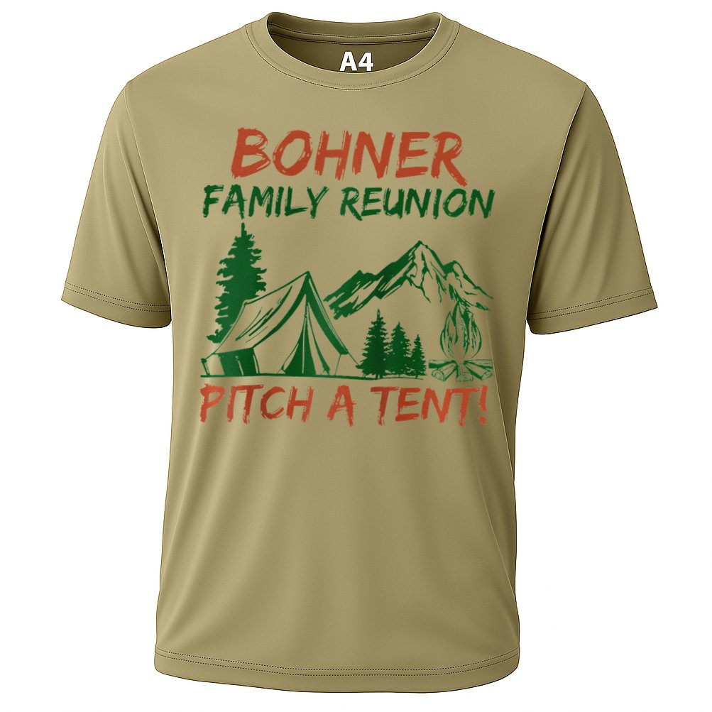 Bohner Family Reunion Pitch A Tent Raglan Gift Cooling Performance Crew T-Shirt