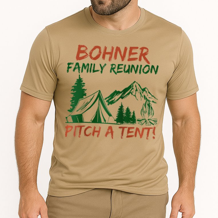 Bohner Family Reunion Pitch A Tent Raglan Gift Cooling Performance Crew T-Shirt