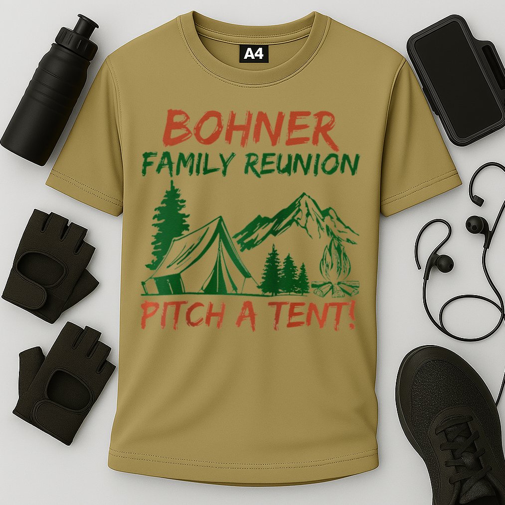 Bohner Family Reunion Pitch A Tent Raglan Gift Cooling Performance Crew T-Shirt